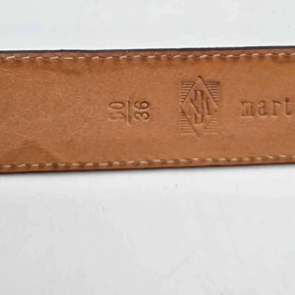 Martin Dingman Belt Mens 36 Brown Genuine‎ Lizard Exotic Classic Luxury Designer